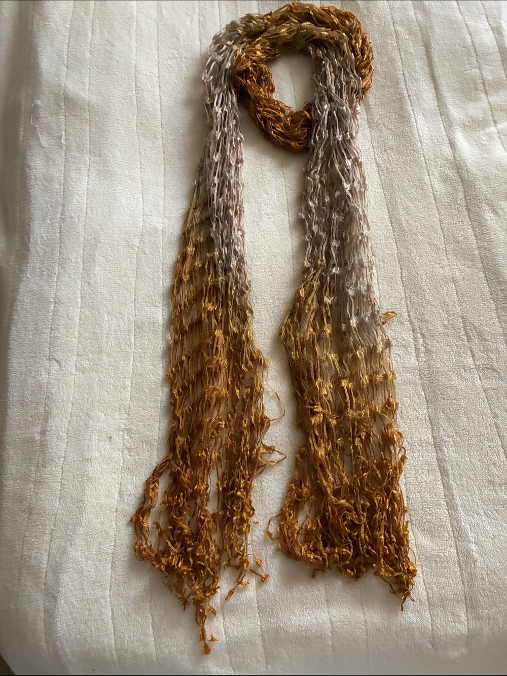 Crinkle Ombre Gold and Brown Scarf